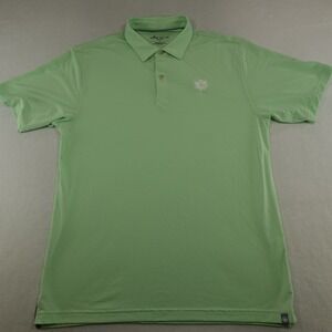 Peter Millar Mens Seaside Wash Polo Shirt‎ M Short Sleeve Green Pocket Soft Golf